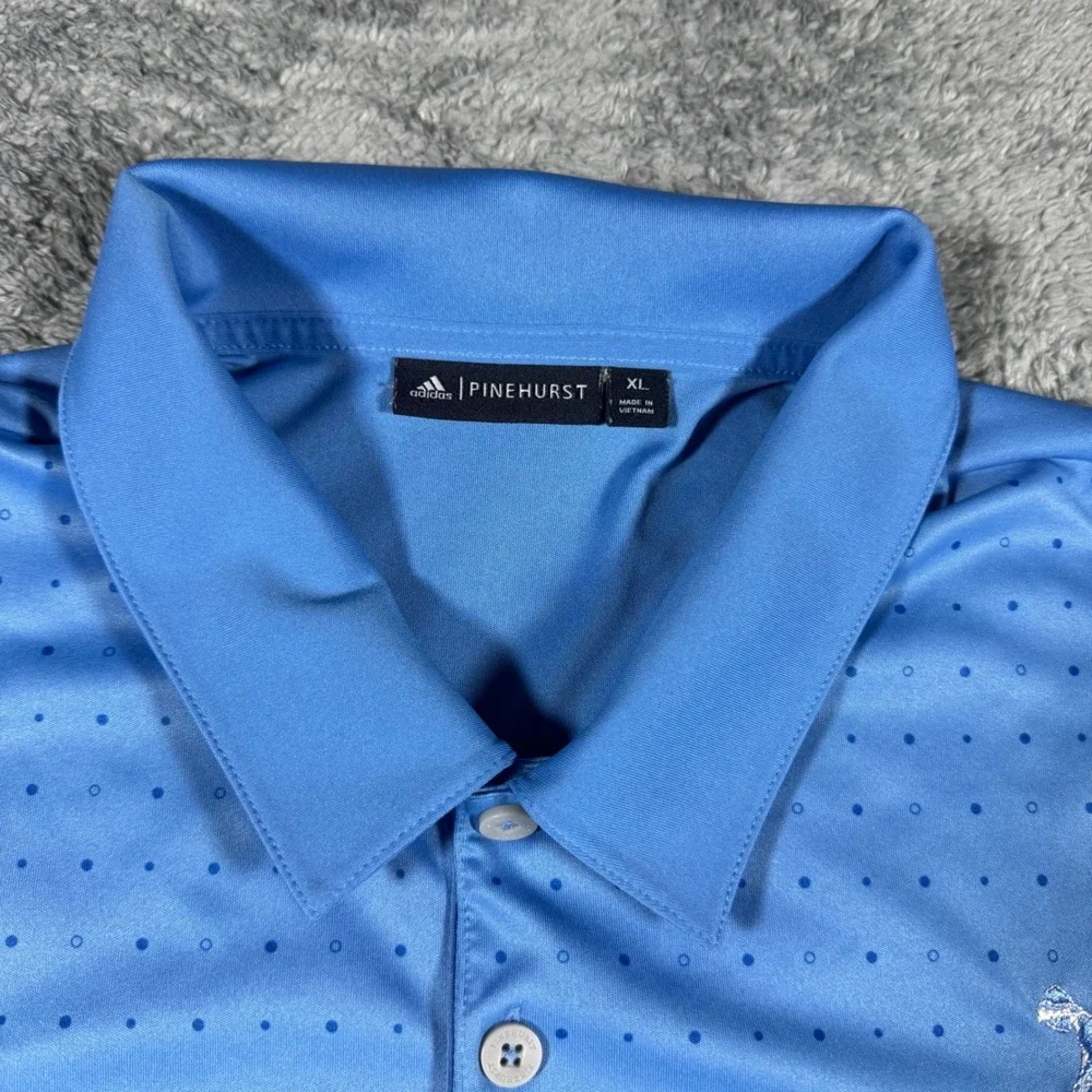 Adidas Pinehurst 1895 Performance Golf Polo Shirt Polka Dot All Over Print SZ XL